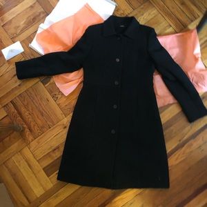 J. Crew lady day coat, black, size 4, like new